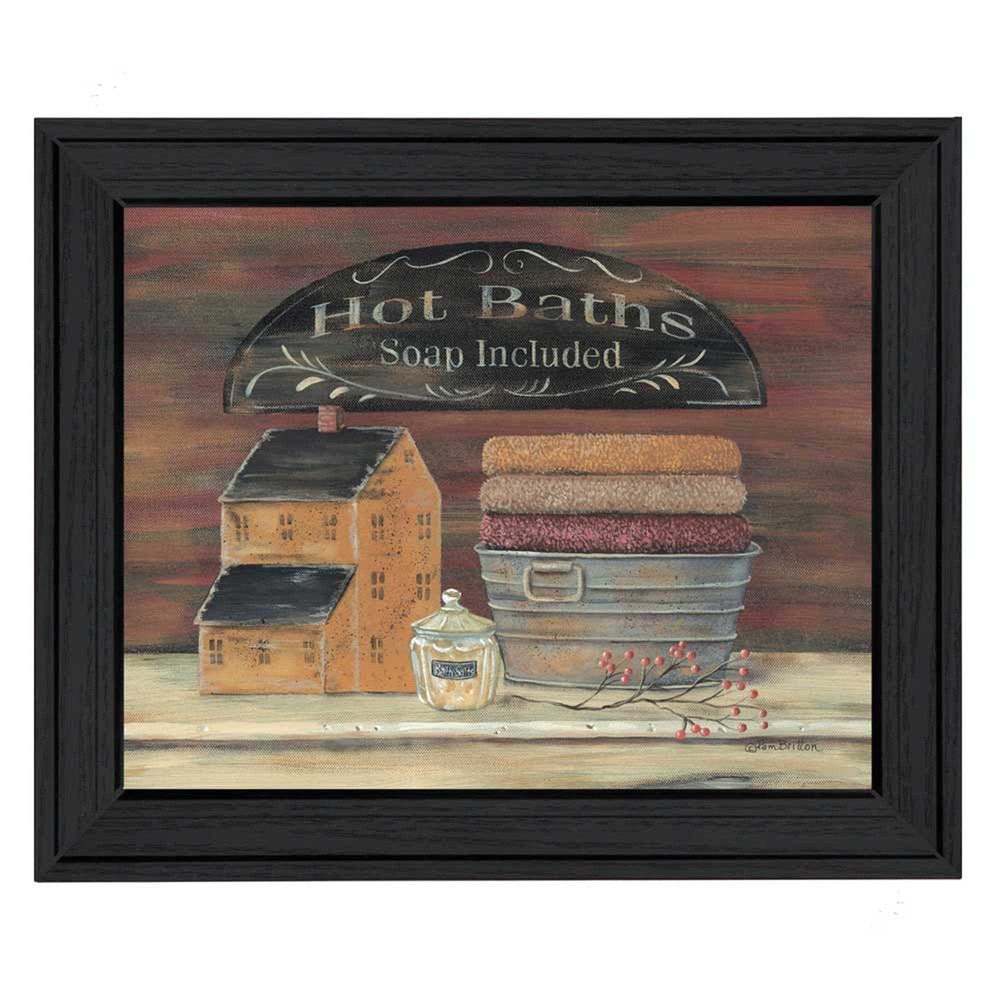 Hot Bath 4 Black Framed Print Bathroom Wall Art - Homeroots - Flyclothing LLC