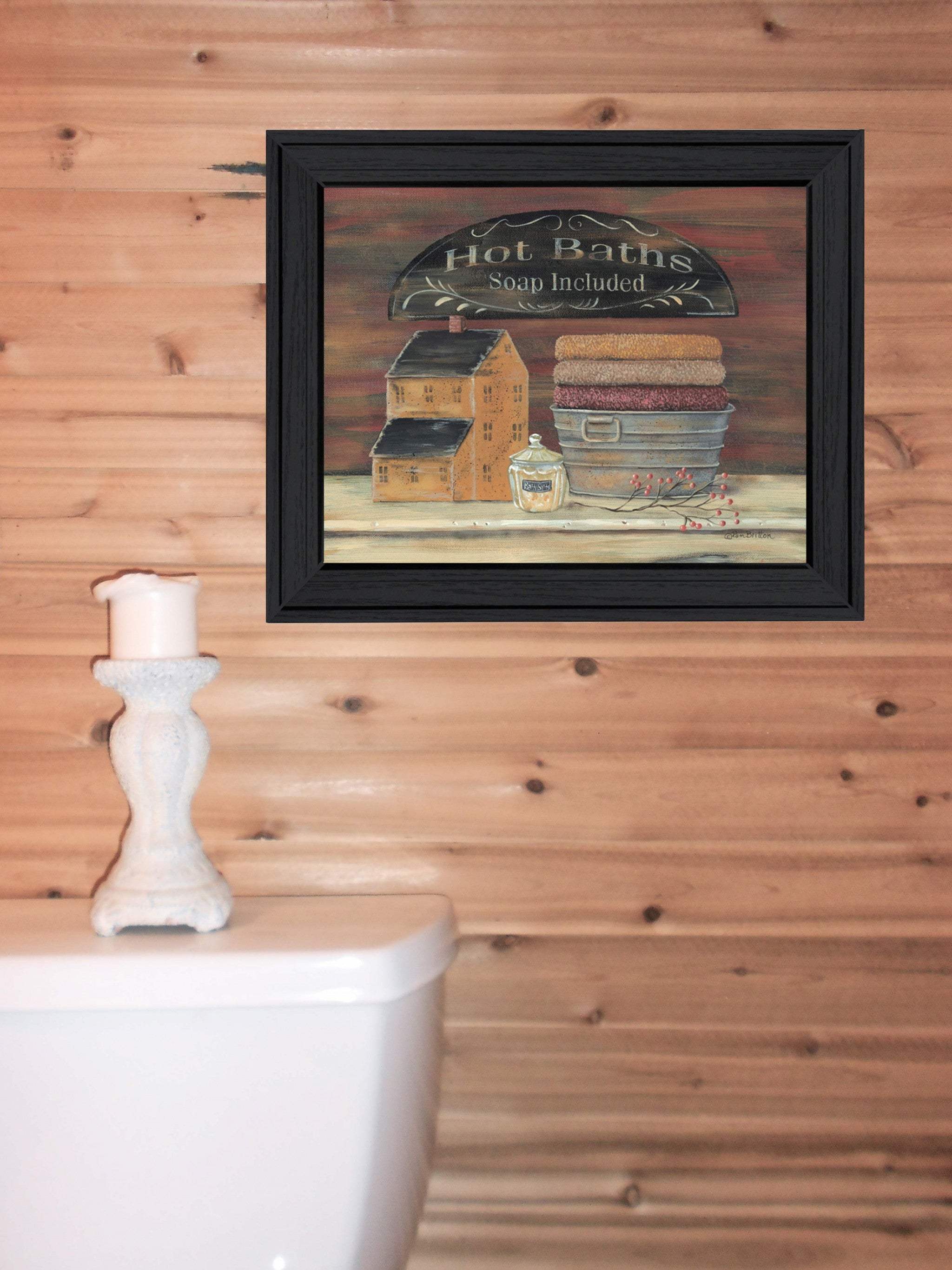 Hot Bath 4 Black Framed Print Bathroom Wall Art - Homeroots - Flyclothing LLC