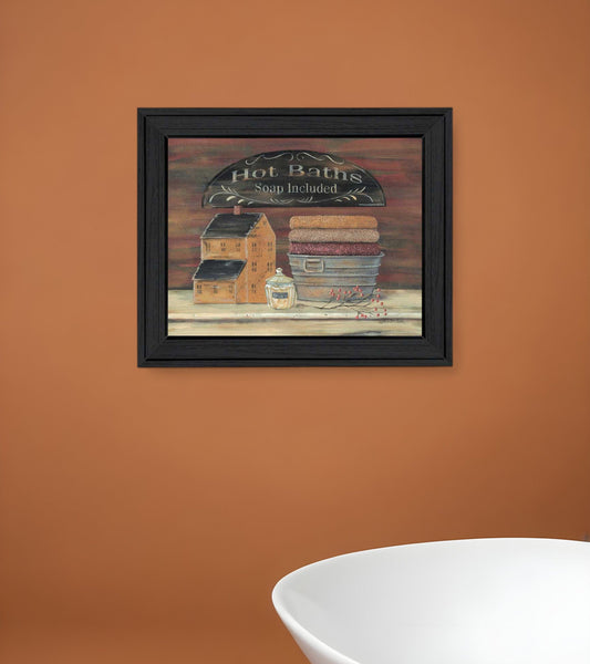 Hot Bath 4 Black Framed Print Bathroom Wall Art - Homeroots