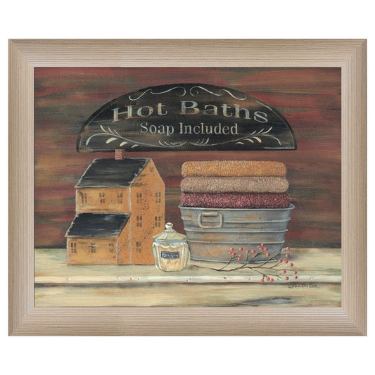 HOT BATH 5 Brown Framed Print Bathroom Wall Art - Homeroots