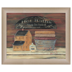 HOT BATH 5 Brown Framed Print Bathroom Wall Art - Homeroots