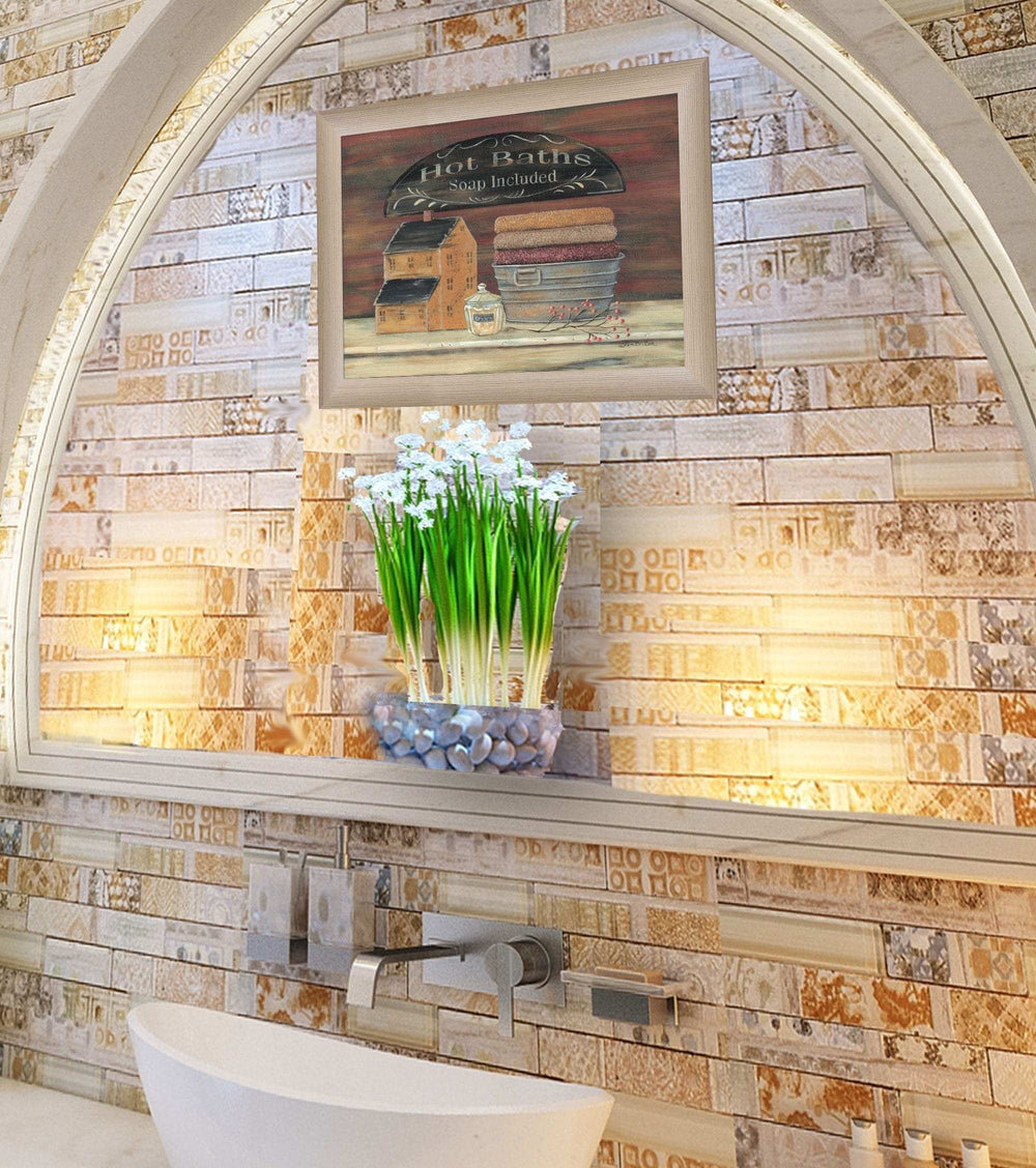 HOT BATH 5 Brown Framed Print Bathroom Wall Art - Homeroots - Flyclothing LLC