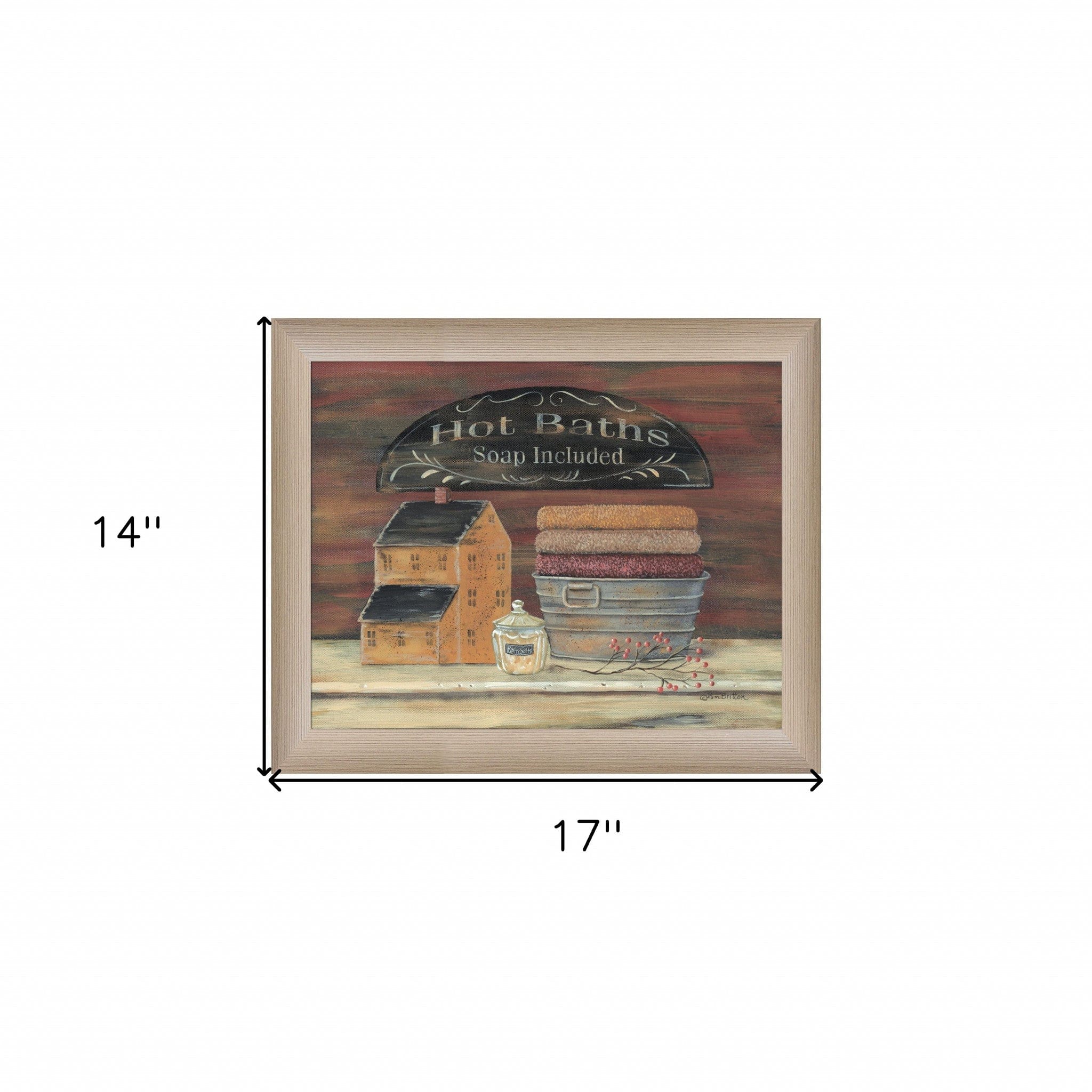 HOT BATH 5 Brown Framed Print Bathroom Wall Art - Homeroots