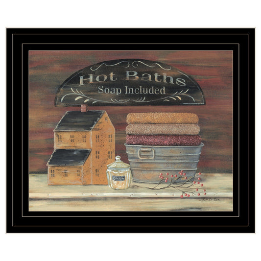 HOT BATH 6 Black Framed Print Bathroom Wall Art - Homeroots