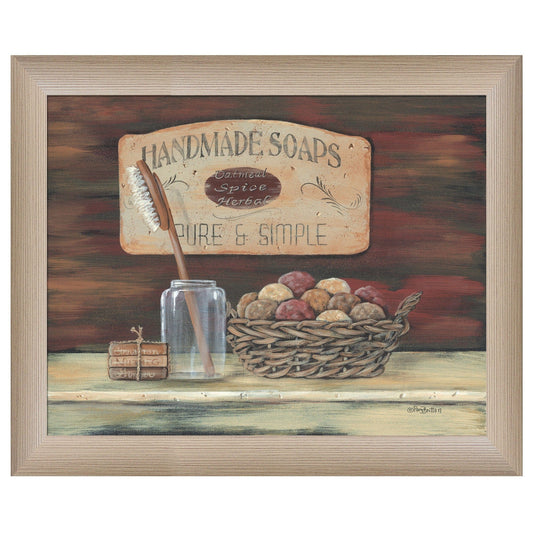 HANDMADE SOAPS 2 Brown Framed Print Bathroom Wall Art - Homeroots