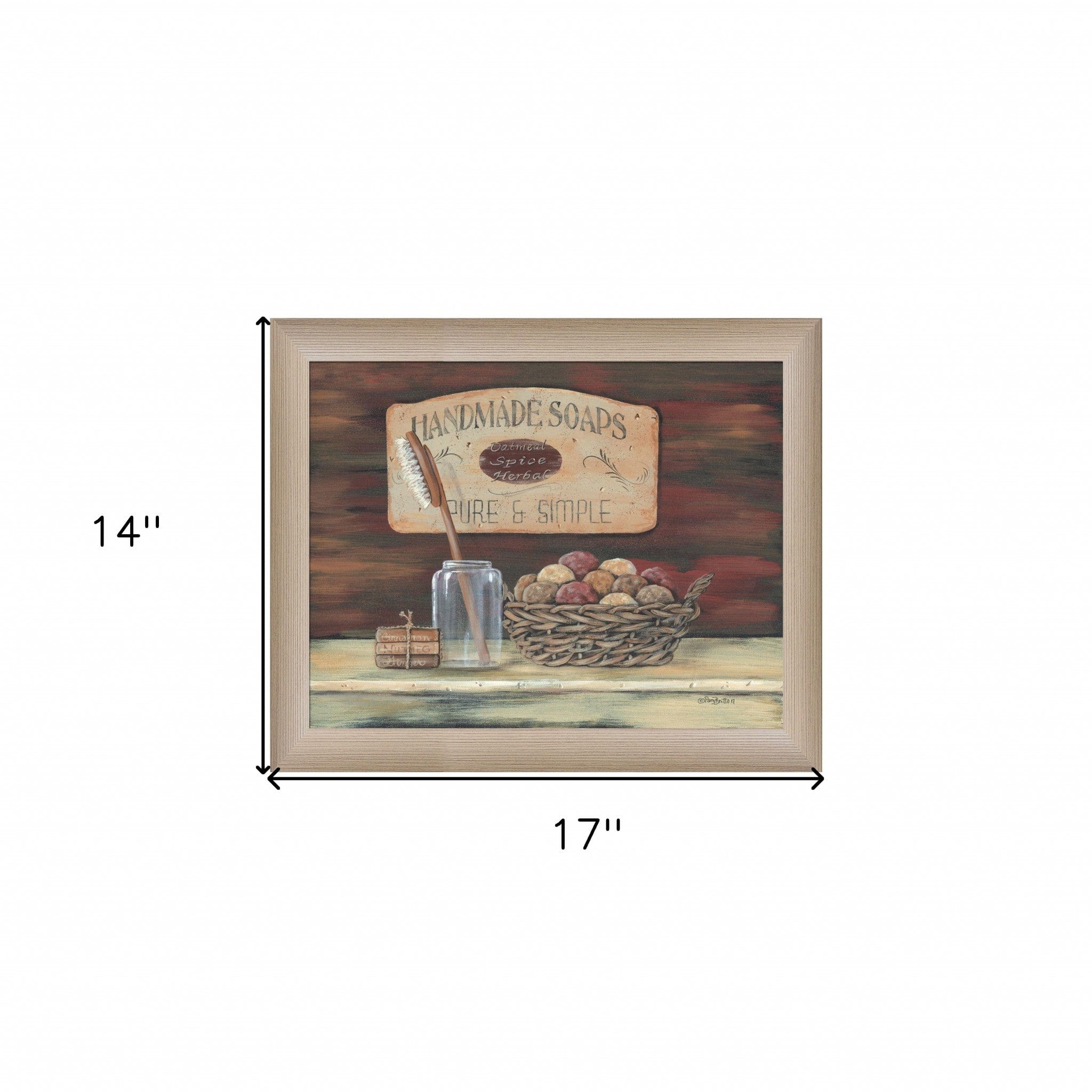 HANDMADE SOAPS 2 Brown Framed Print Bathroom Wall Art - Homeroots