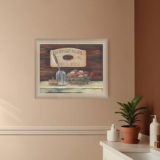 HANDMADE SOAPS 2 Brown Framed Print Bathroom Wall Art - Homeroots