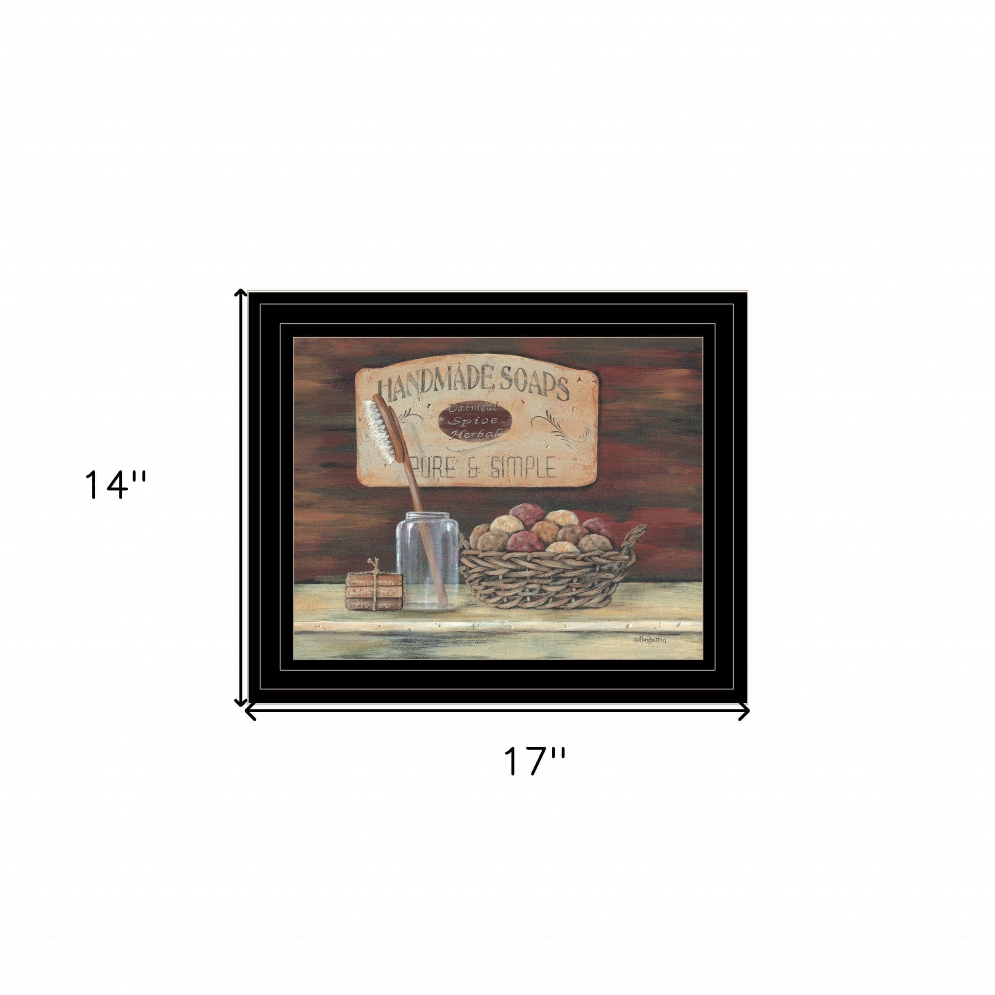 HANDMADE SOAPS 3 Black Framed Print Bathroom Wall Art - Homeroots