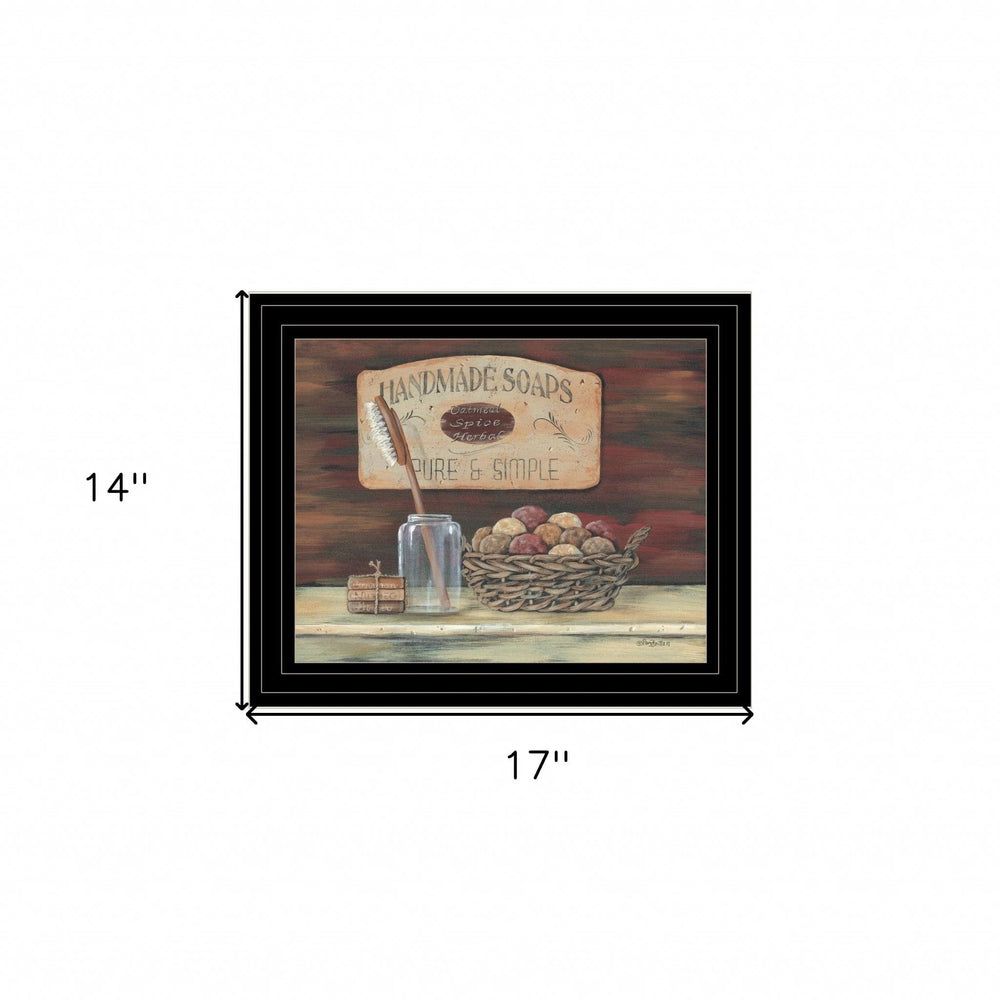HANDMADE SOAPS 3 Black Framed Print Bathroom Wall Art - Homeroots - Flyclothing LLC