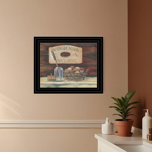 HANDMADE SOAPS 3 Black Framed Print Bathroom Wall Art - Homeroots
