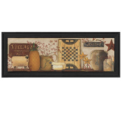 Village Welcome Black Framed Print Wall Art