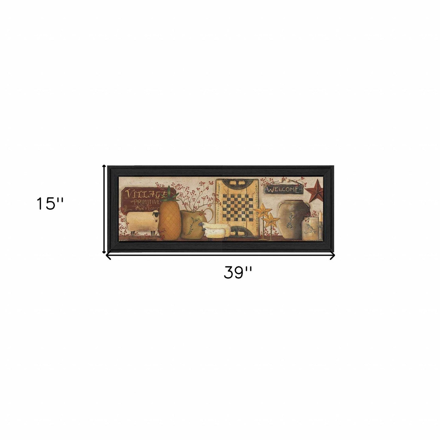 Village Welcome Black Framed Print Wall Art - Homeroots - Flyclothing LLC