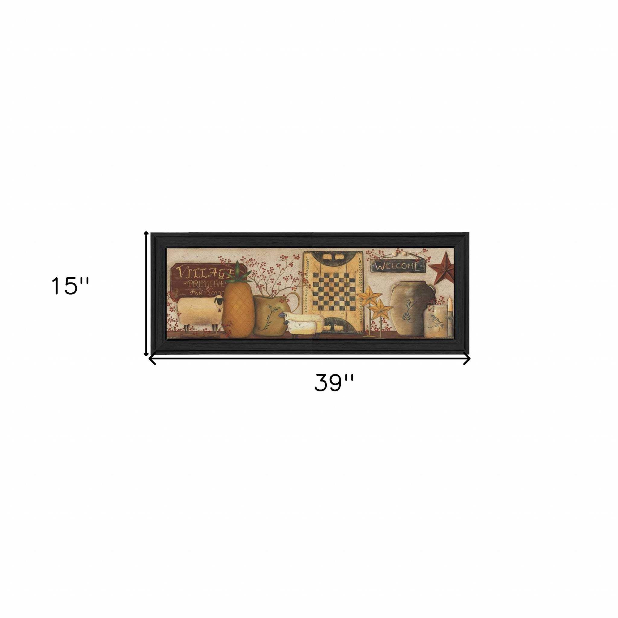 Village Welcome Black Framed Print Wall Art - Homeroots - Flyclothing LLC