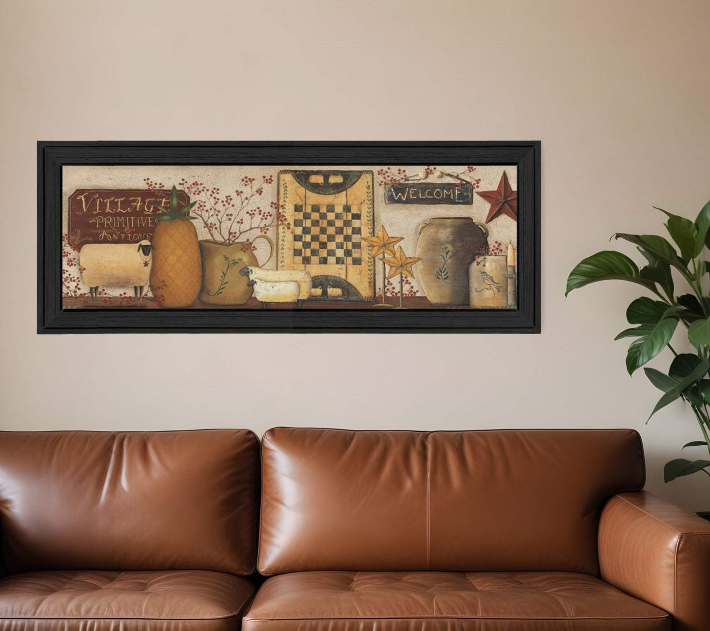 Village Welcome Black Framed Print Wall Art - Homeroots - Flyclothing LLC