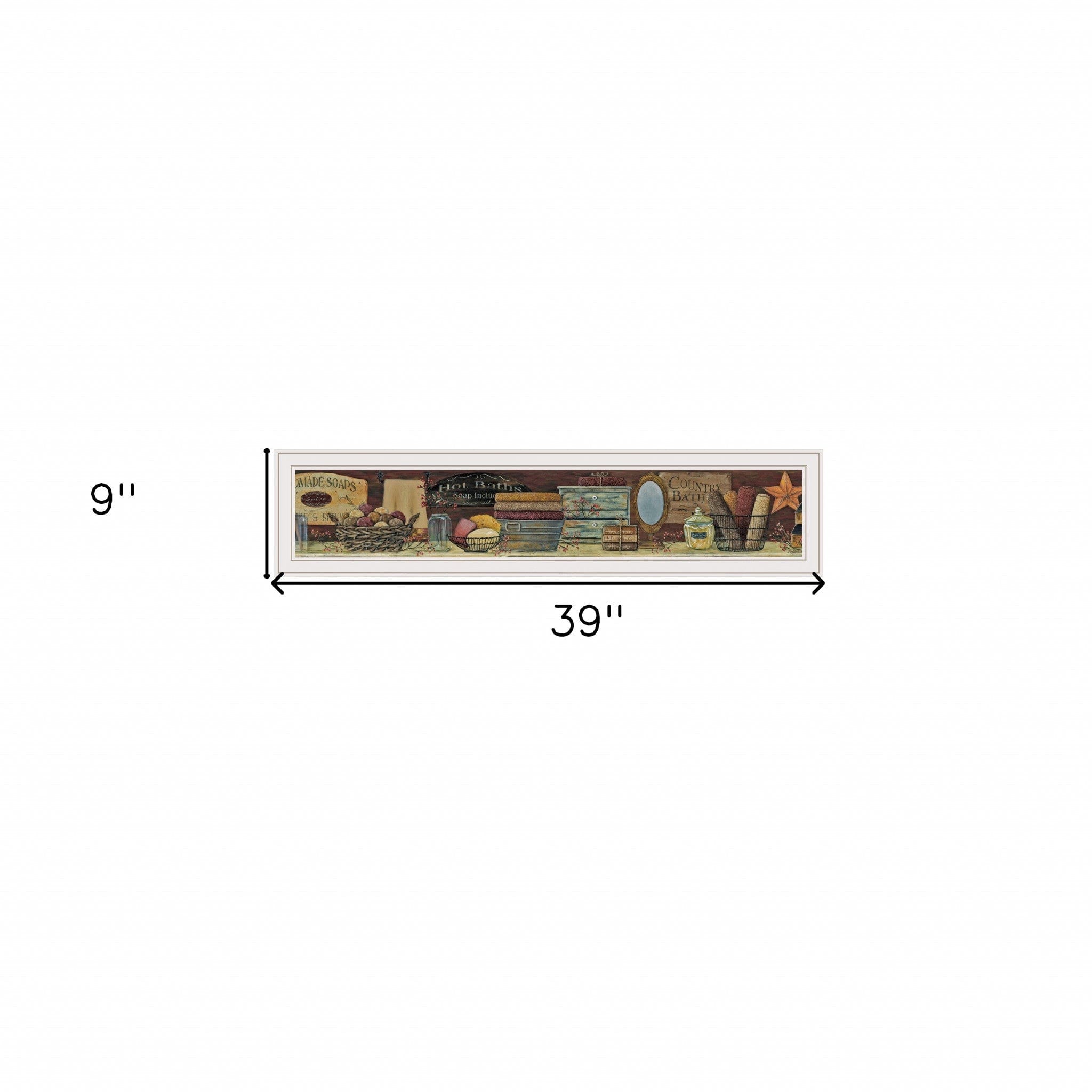 Country Bath Shelf 2 White Framed Print Bathroom Wall Art - Homeroots
