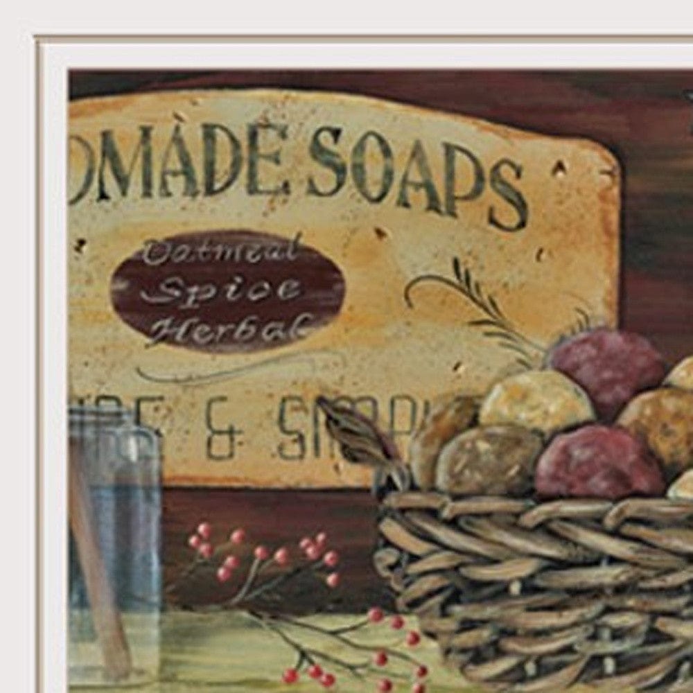 Country Bath Shelf 2 White Framed Print Bathroom Wall Art - Homeroots