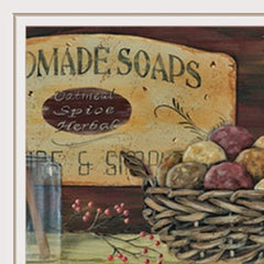 Country Bath Shelf 2 White Framed Print Bathroom Wall Art - Homeroots