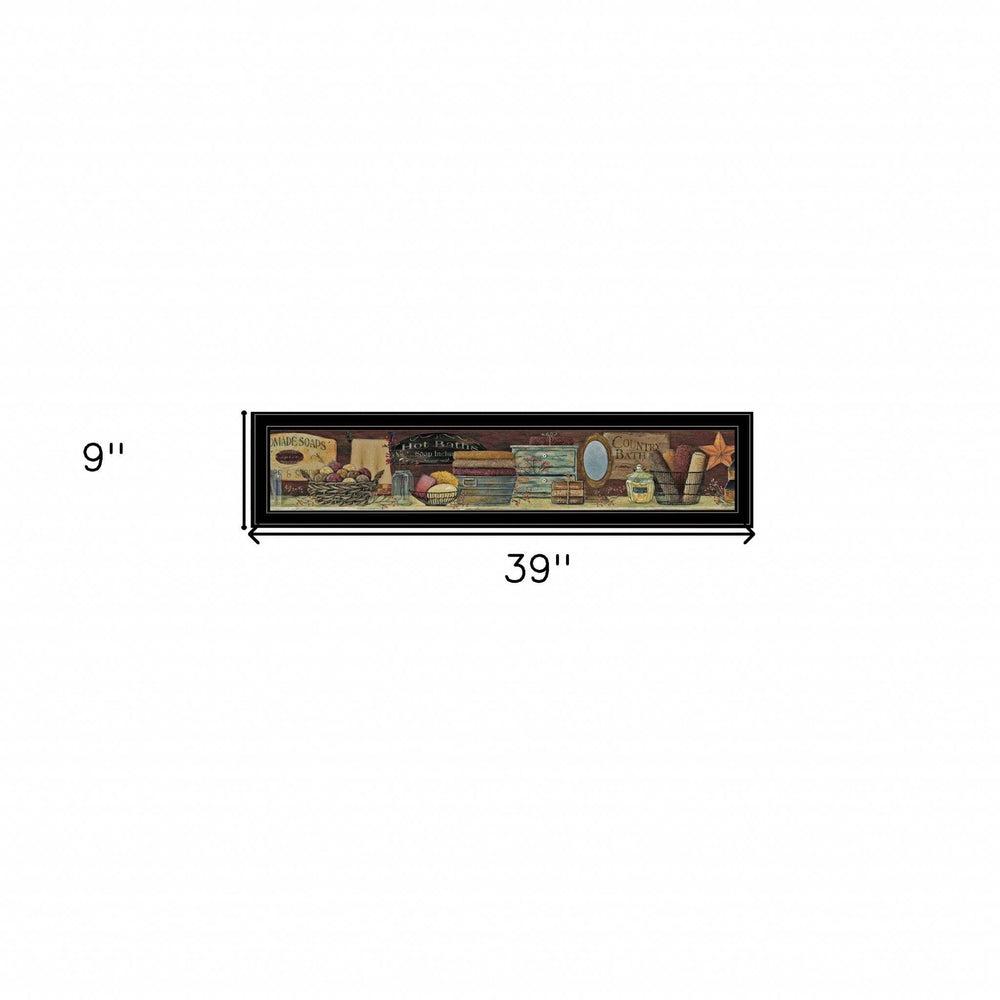Country Bath Shelf 3 Black Framed Print Bathroom Wall Art - Homeroots - Flyclothing LLC