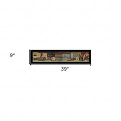 Country Bath Shelf 3 Black Framed Print Bathroom Wall Art - Homeroots