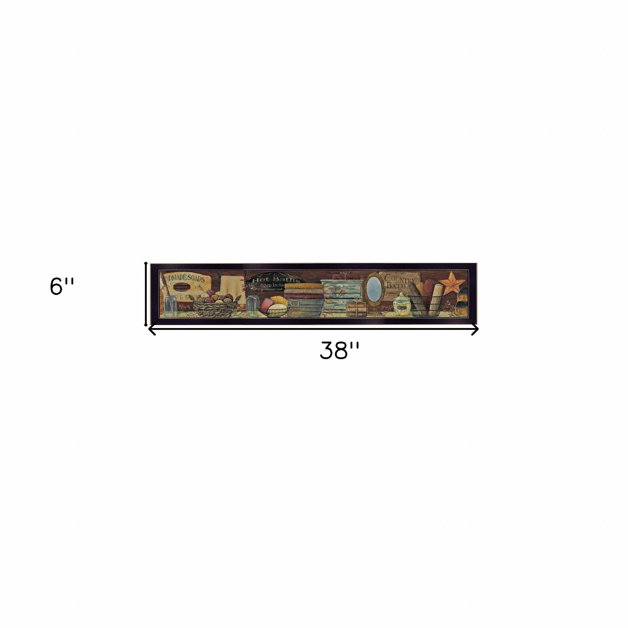 Country Bath Shelf 4 Black Framed Print Bathroom Wall Art - Homeroots - Flyclothing LLC