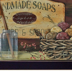 Country Bath Shelf 4 Black Framed Print Bathroom Wall Art - Homeroots