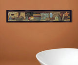 Country Bath Shelf 4 Black Framed Print Bathroom Wall Art - Homeroots