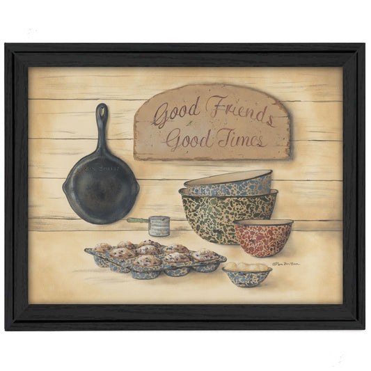 Good Friends 2 Black Framed Print Wall Art - Homeroots