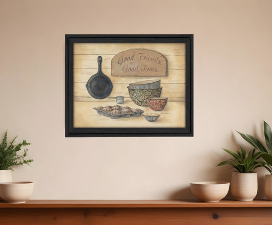 Good Friends 2 Black Framed Print Wall Art - Homeroots