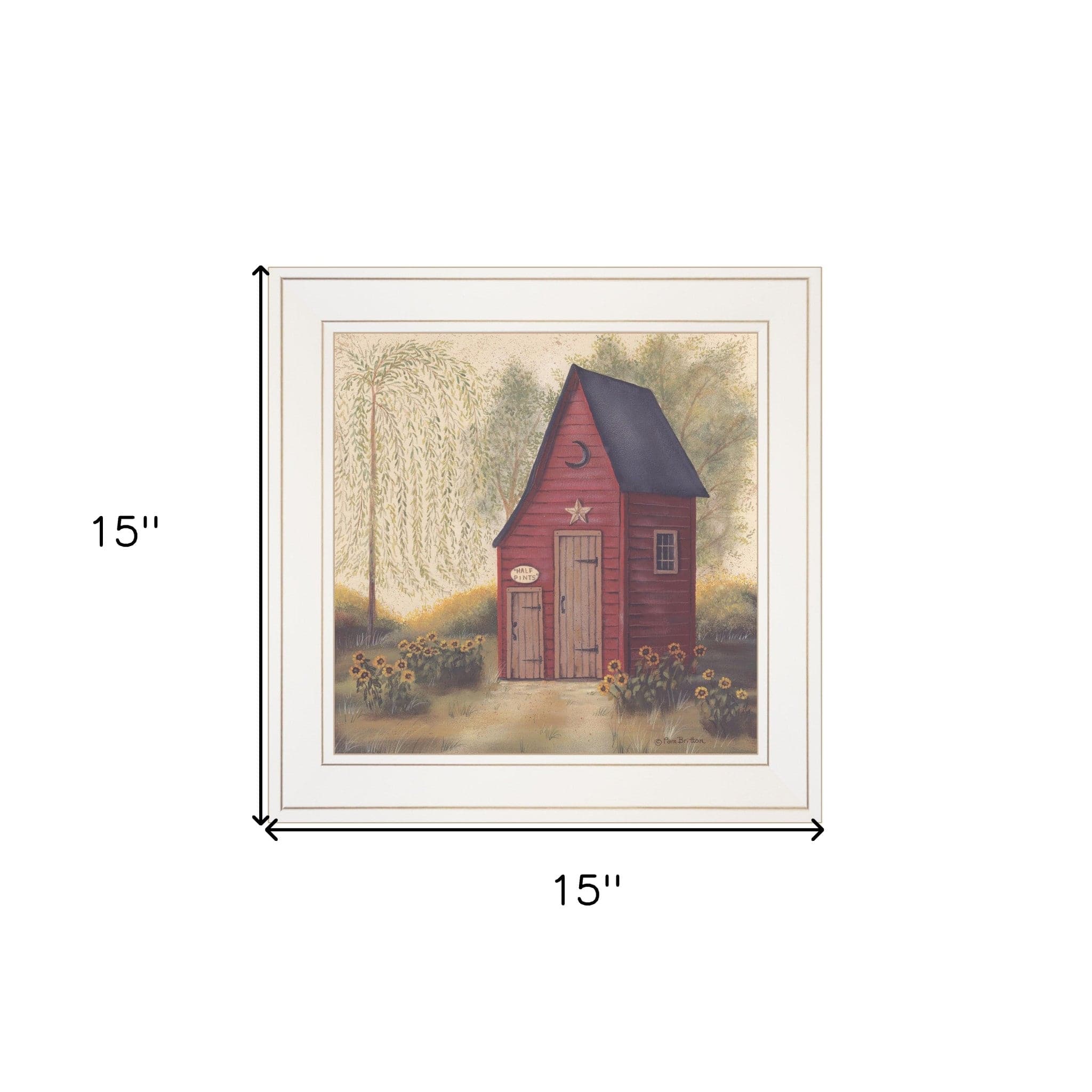Folk Art Outhouse II 1 White Framed Print Bathroom Wall Art - Homeroots