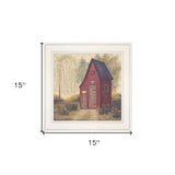Folk Art Outhouse II 1 White Framed Print Bathroom Wall Art - Homeroots - Flyclothing LLC
