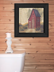 Folk Art Outhouse Black Framed Print Wall Art - Homeroots