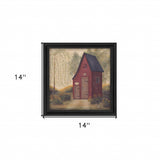 Folk Art Outhouse Black Framed Print Wall Art - Homeroots