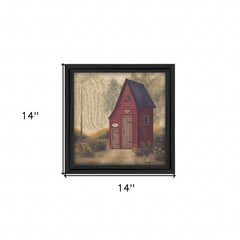 Folk Art Outhouse Black Framed Print Wall Art - Homeroots