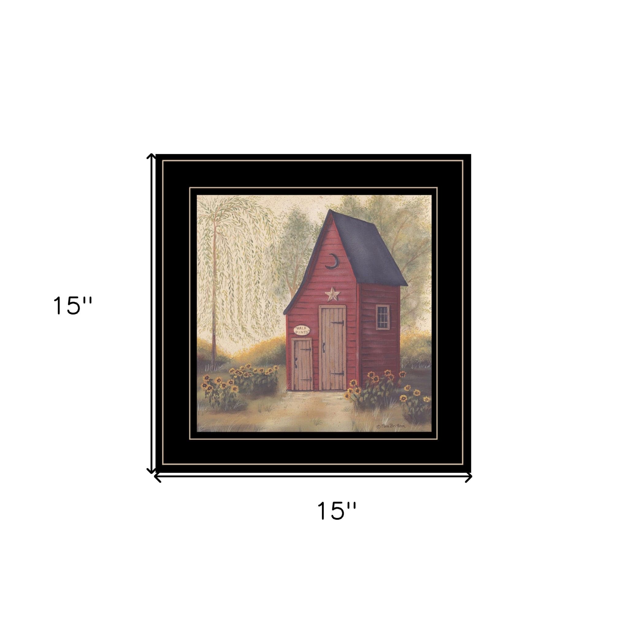 Folk Art Outhouse II 2 Black Framed Print Bathroom Wall Art - Homeroots