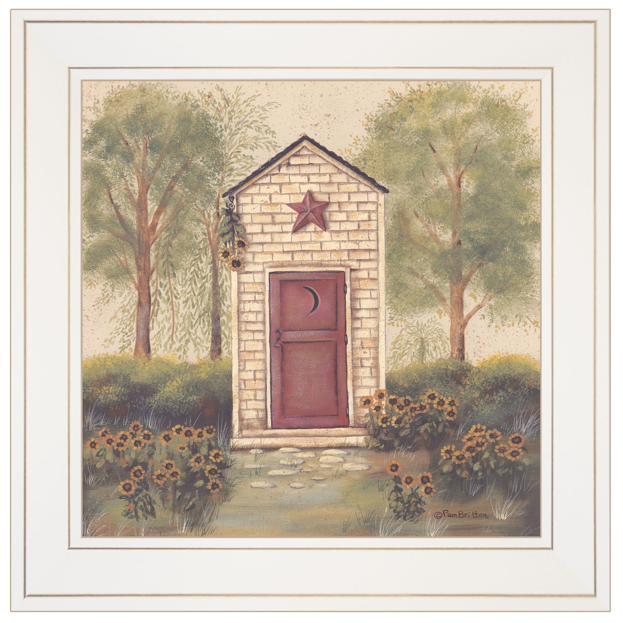 Folk Art Outhouse III 1 White Framed Print Wall Art - Homeroots