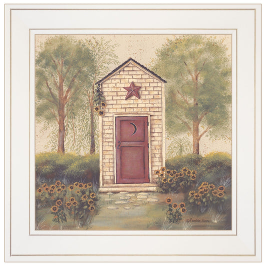 Folk Art Outhouse III 1 White Framed Print Wall Art - Homeroots