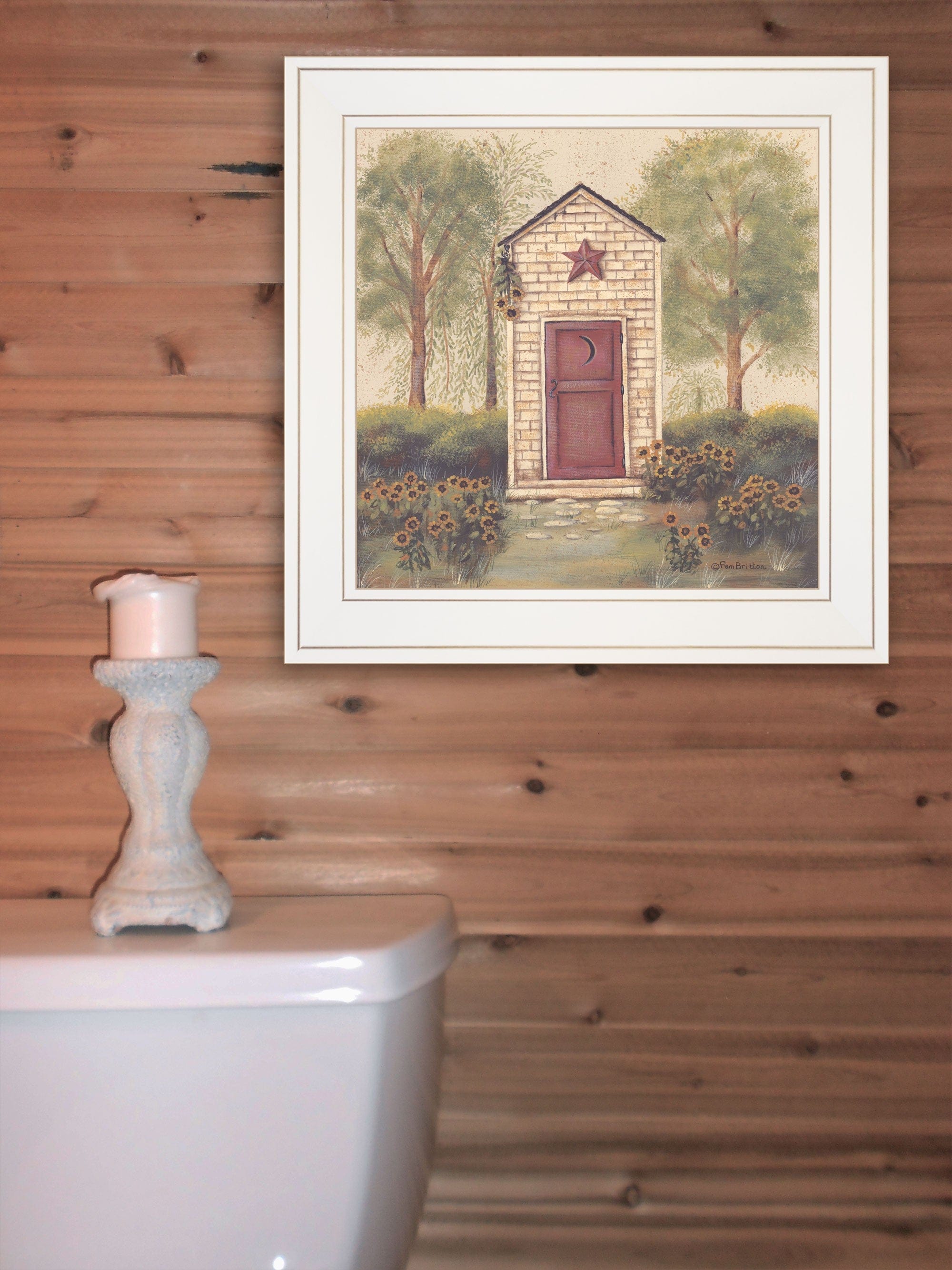 Folk Art Outhouse III 1 White Framed Print Wall Art - Homeroots