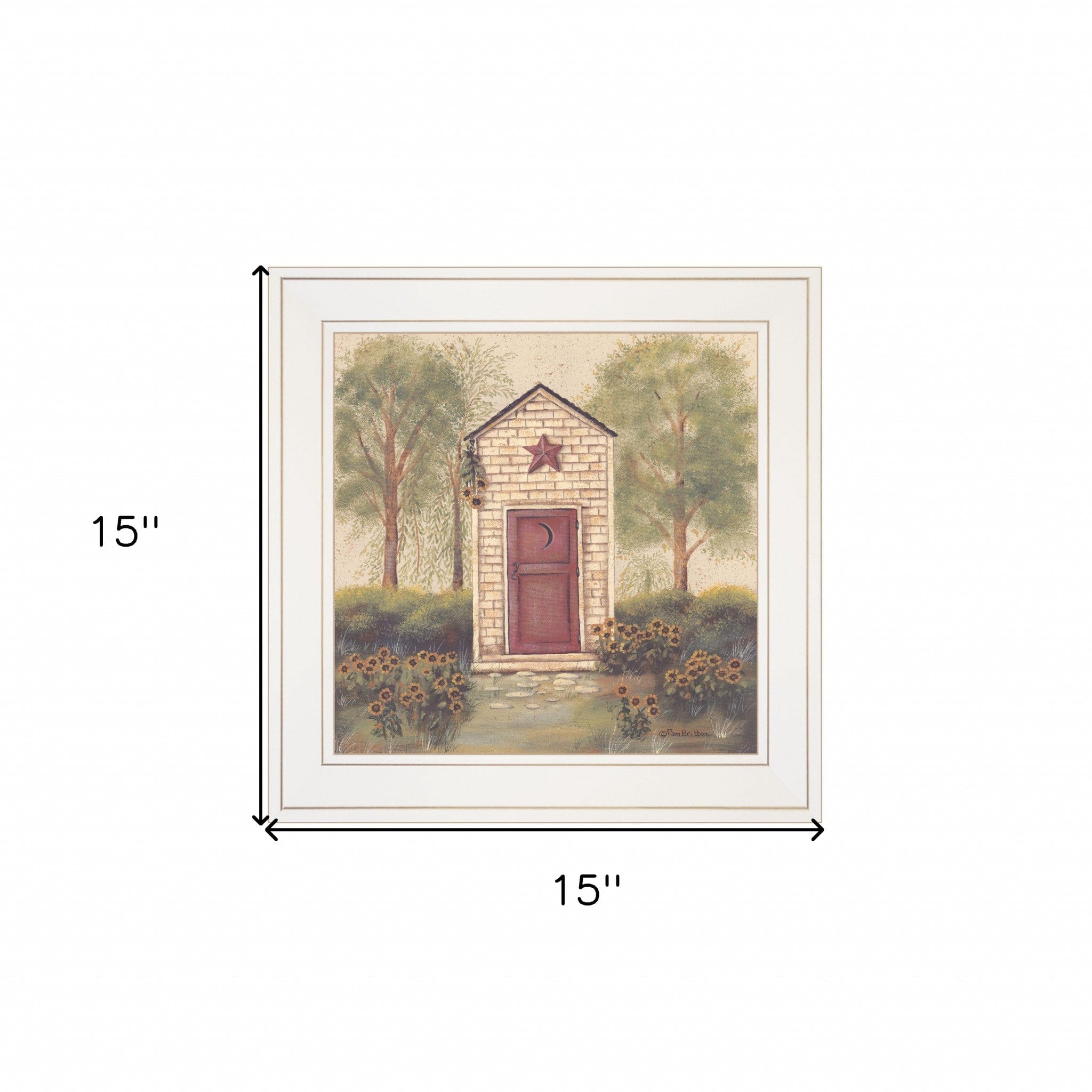 Folk Art Outhouse III 1 White Framed Print Wall Art - Homeroots