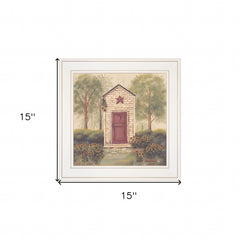 Folk Art Outhouse III 1 White Framed Print Wall Art - Homeroots