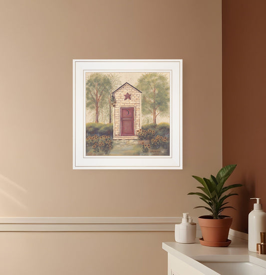 Folk Art Outhouse III 1 White Framed Print Wall Art - Homeroots