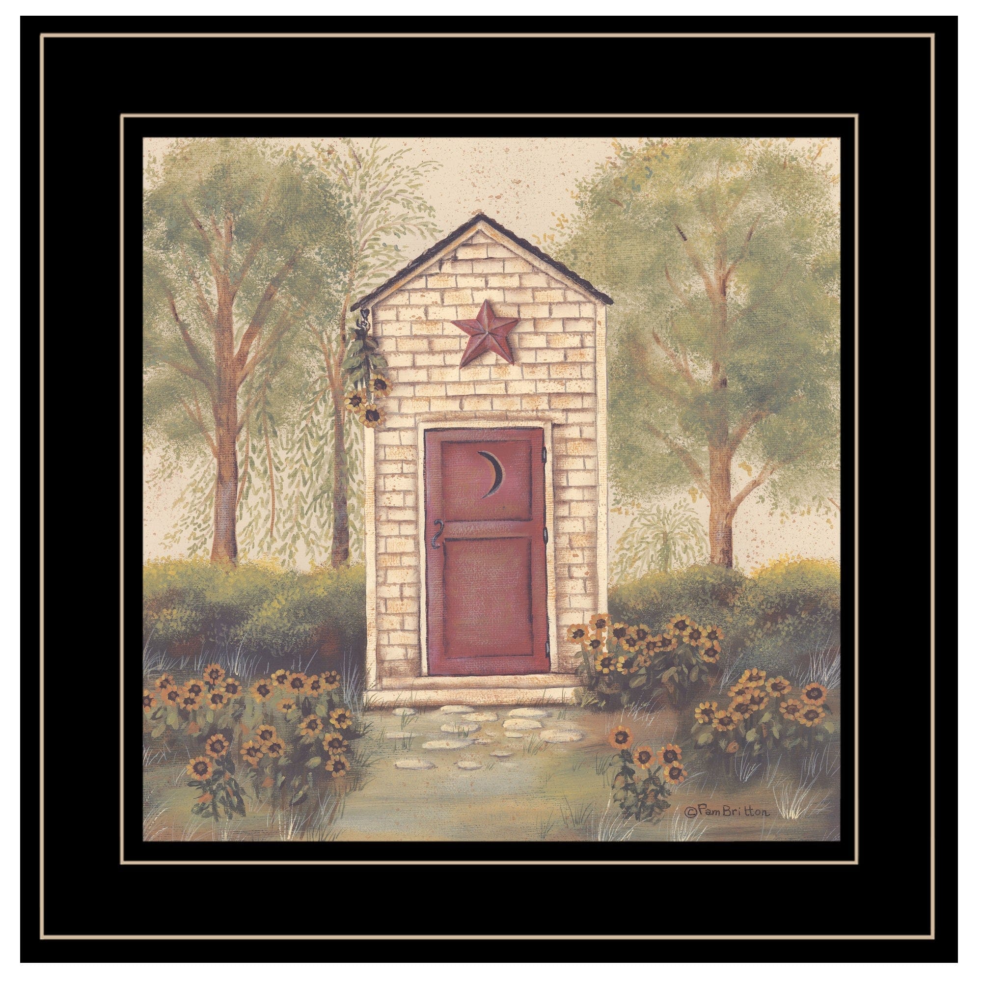 Folk Art Outhouse III 2 Black Framed Print Wall Art - Homeroots