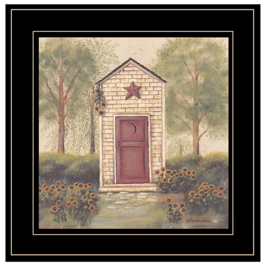 Folk Art Outhouse III 2 Black Framed Print Wall Art - Homeroots