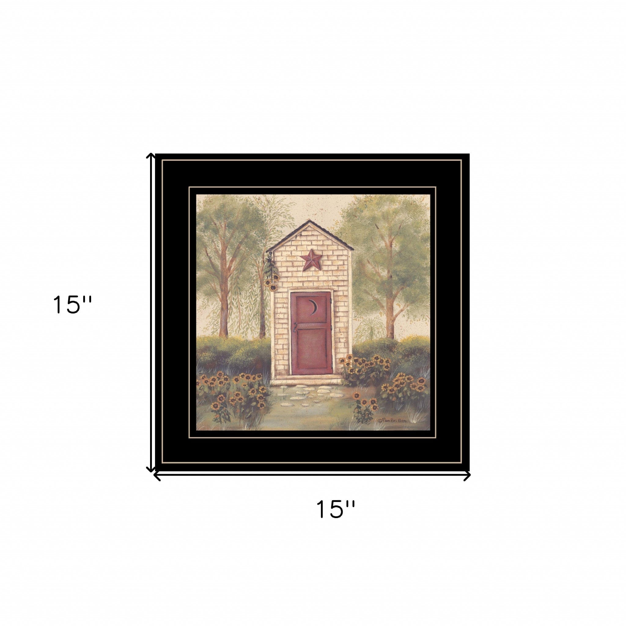 Folk Art Outhouse III 2 Black Framed Print Wall Art - Homeroots