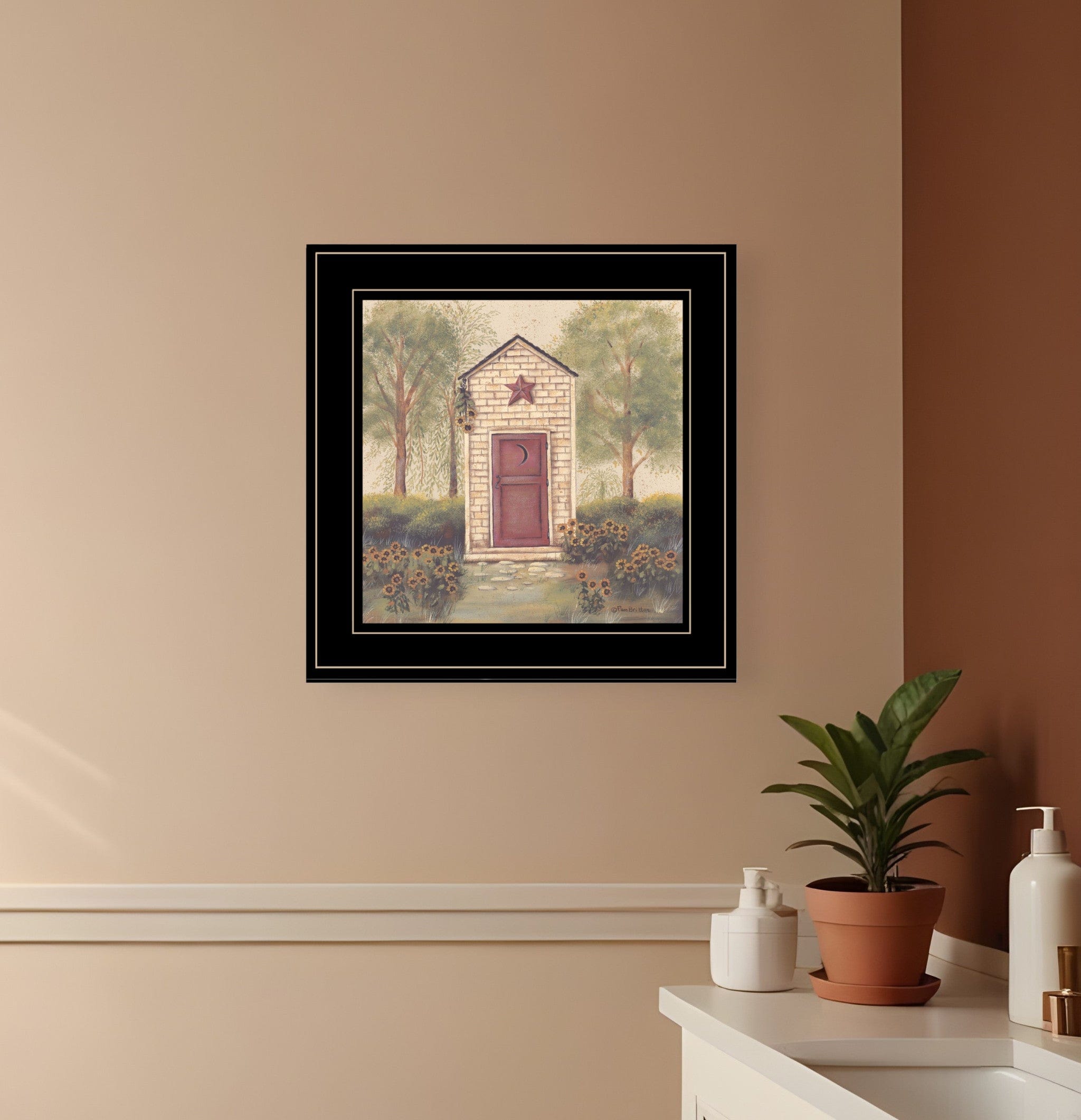 Folk Art Outhouse III 2 Black Framed Print Wall Art - Homeroots