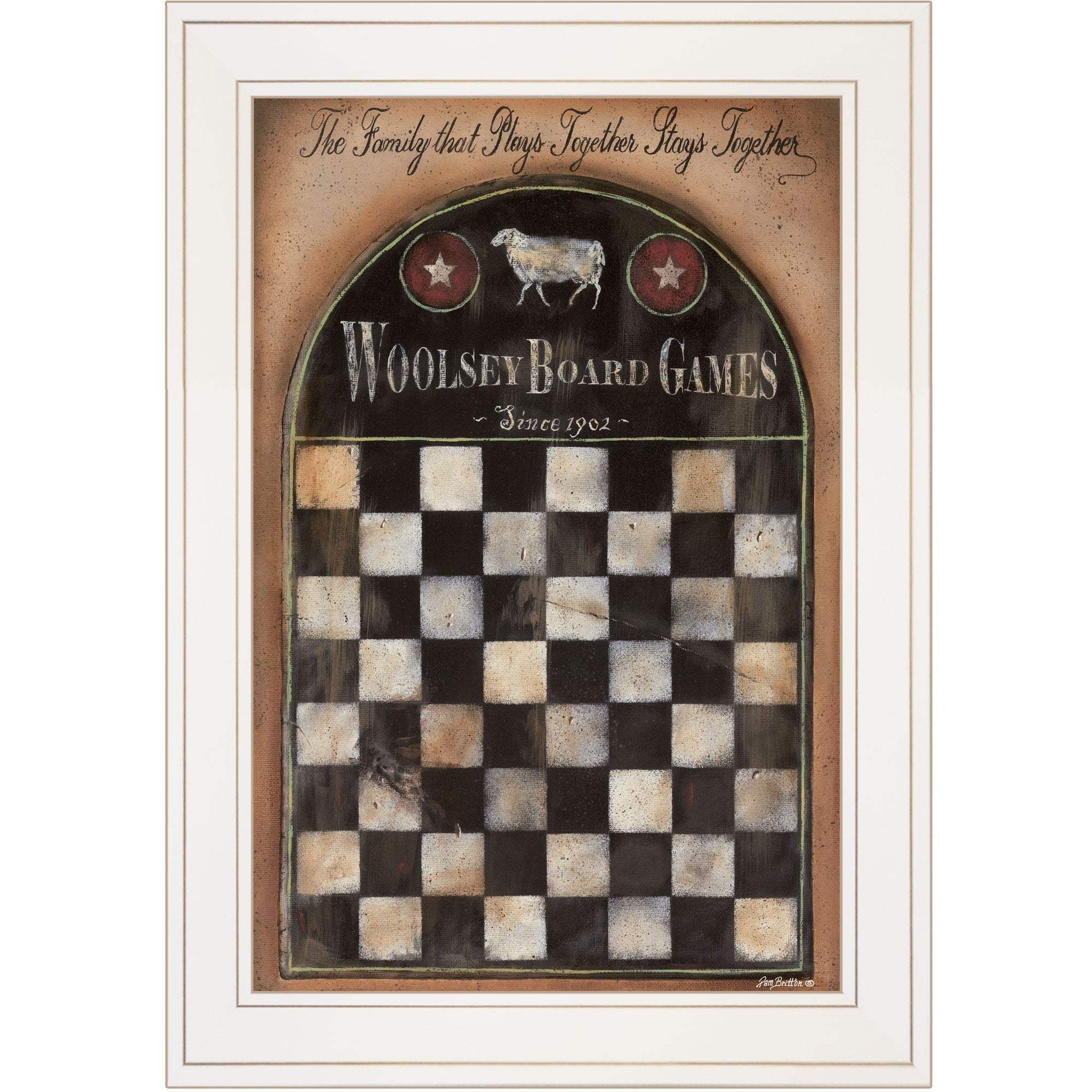 Woolsey Board Game 1 White Framed Print Wall Art - Homeroots - Flyclothing LLC