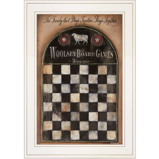 Woolsey Board Game 1 White Framed Print Wall Art - Homeroots - Flyclothing LLC