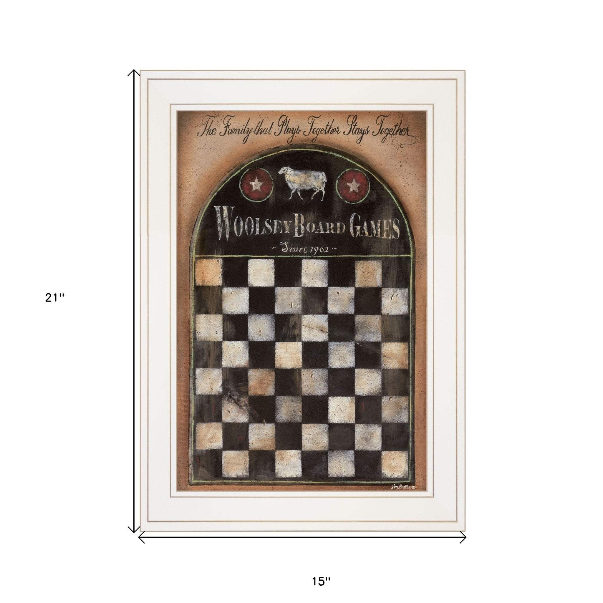 Woolsey Board Game 1 White Framed Print Wall Art - Homeroots - Flyclothing LLC