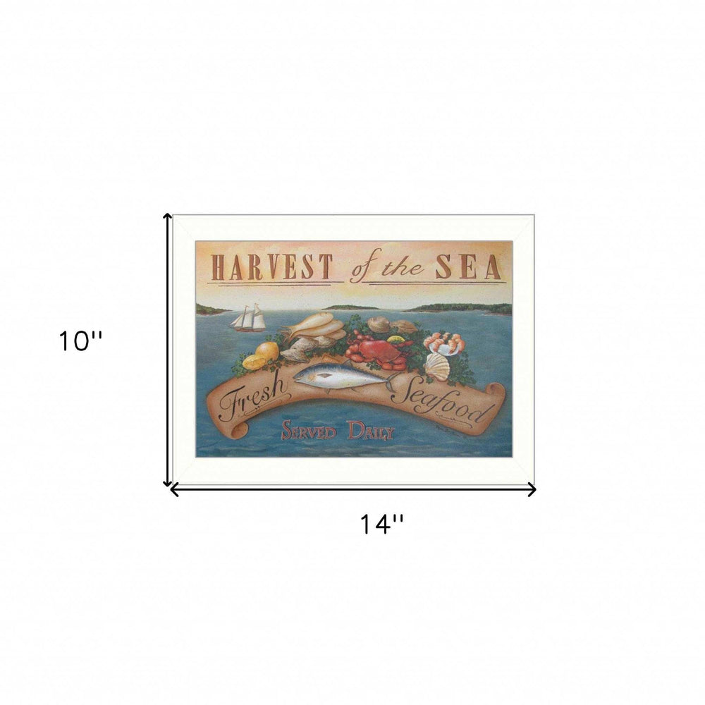 Sea Harvest White Framed Print Kitchen Wall Art - Homeroots - Flyclothing LLC