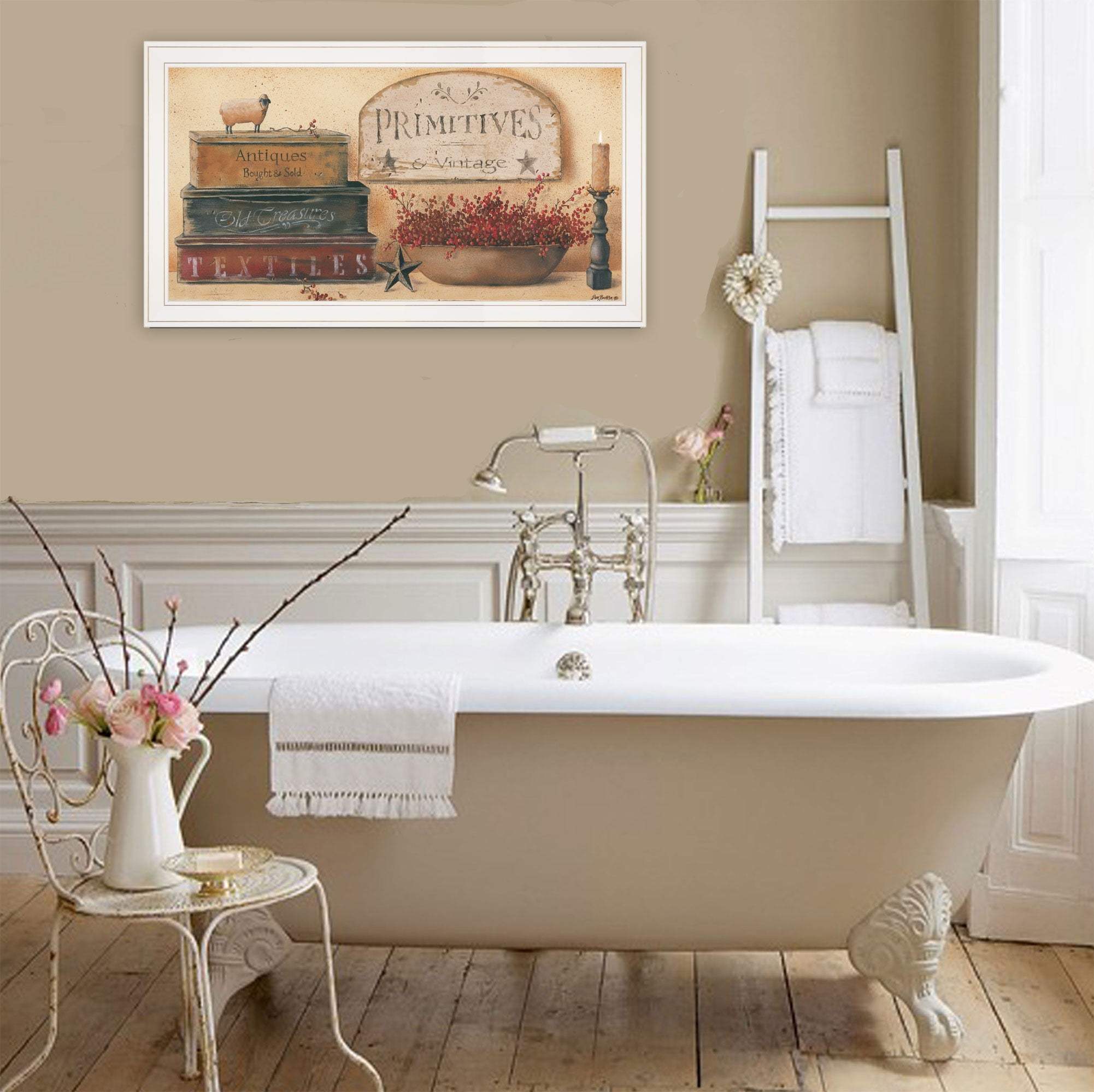 Primitives and Vintage 2 White Framed Print Wall Art - Homeroots - Flyclothing LLC