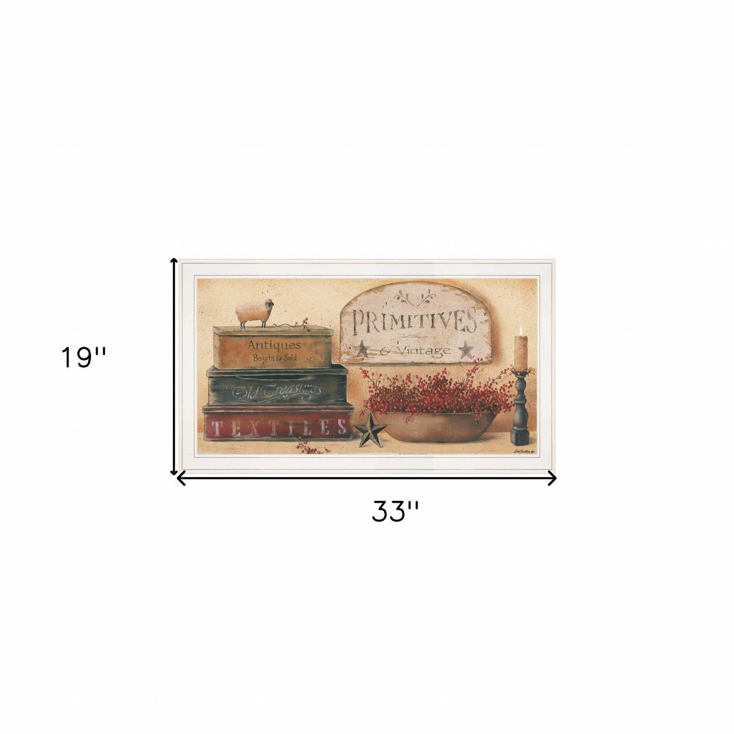 Primitives and Vintage 2 White Framed Print Wall Art - Homeroots - Flyclothing LLC